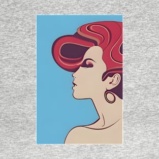 Girl with wavy hair illustration T-Shirt